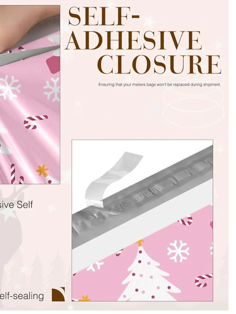 NEW! 20 Pink Holiday Trees Poly Mailers 10 x 13 inch